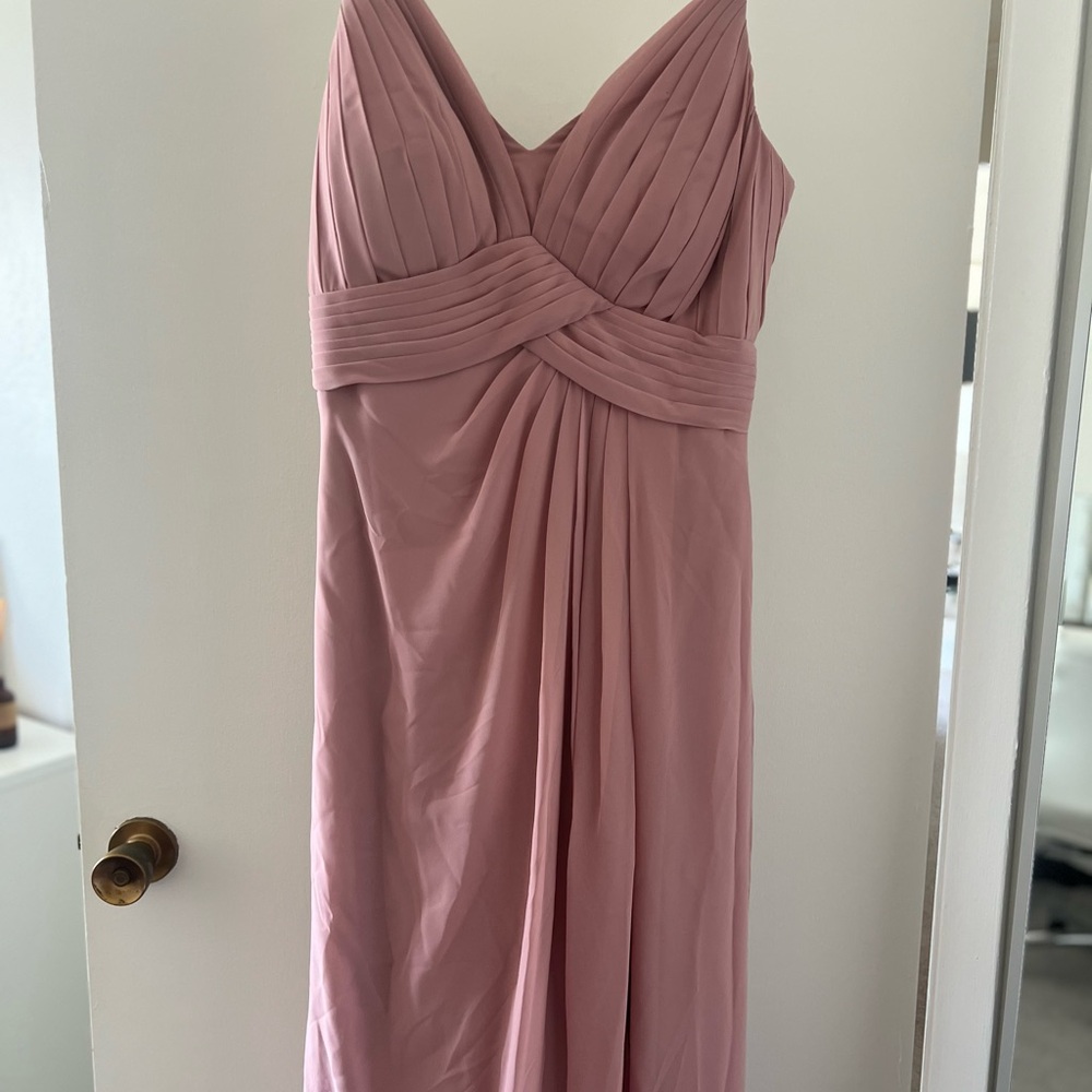 Azazie Pink Ruched Sweetheart Maxi Gown